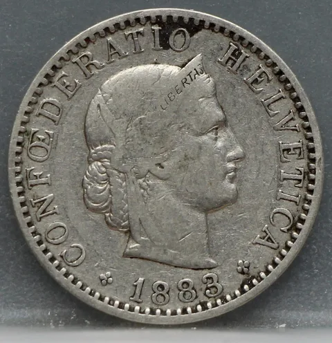 20 Rappen 1883 Zwitserland Cupronikkel