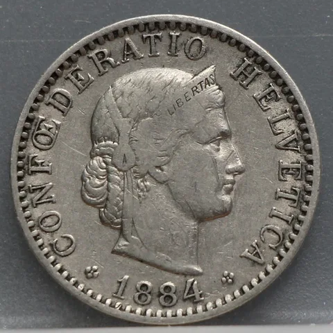 20 Rappen 1884 Zwitserland Cupronikkel