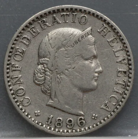 20 Rappen 1896 Zwitserland Cupronikkel