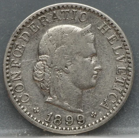 20 Rappen 1899 Zwitserland — Cupronikkel