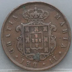 20 Reis 1848 Portugal — Koper achterzijde