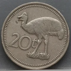20 Toea 1975 Papoea-Nieuw-Guinea Cupronikkel achterzijde