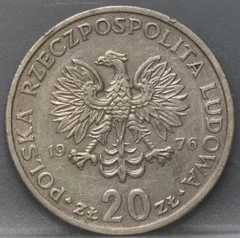 20 Zlotych 1976 Polen — Cupronikkel achterzijde