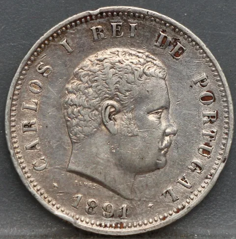 200 Reis 1891 Portugal Zilver