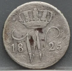 25 Cent 1825 U — Zilver voorzijde, zilver 568/1000