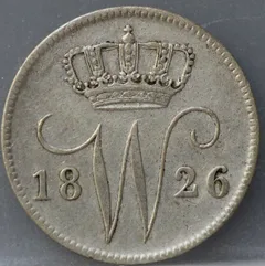 25 Cent 1826 B — Zilver voorzijde, Zilver 568/1000