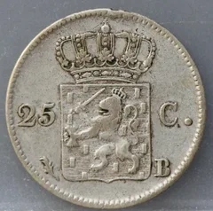 25 Cent 1826 B — Zilver achterzijde, Zilver 568/1000