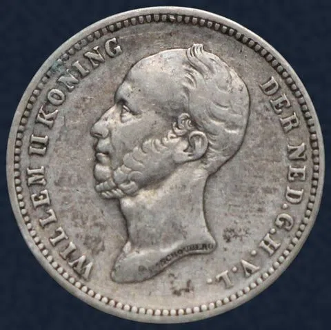 25 Cent 1849 Willem II - met punt