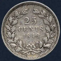 25 Cent 1849 Willem II Utrecht