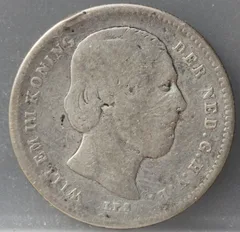 25 Cent 1849 Willem III — Zilver voorzijde, zilver 640/1000