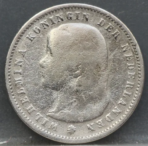 25 Cent 1892 – Kwartje Wilhelmina Zilver