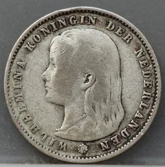 25 Cent 1894 — Kwartje Nederland Zilver voorzijde, zilver .640
