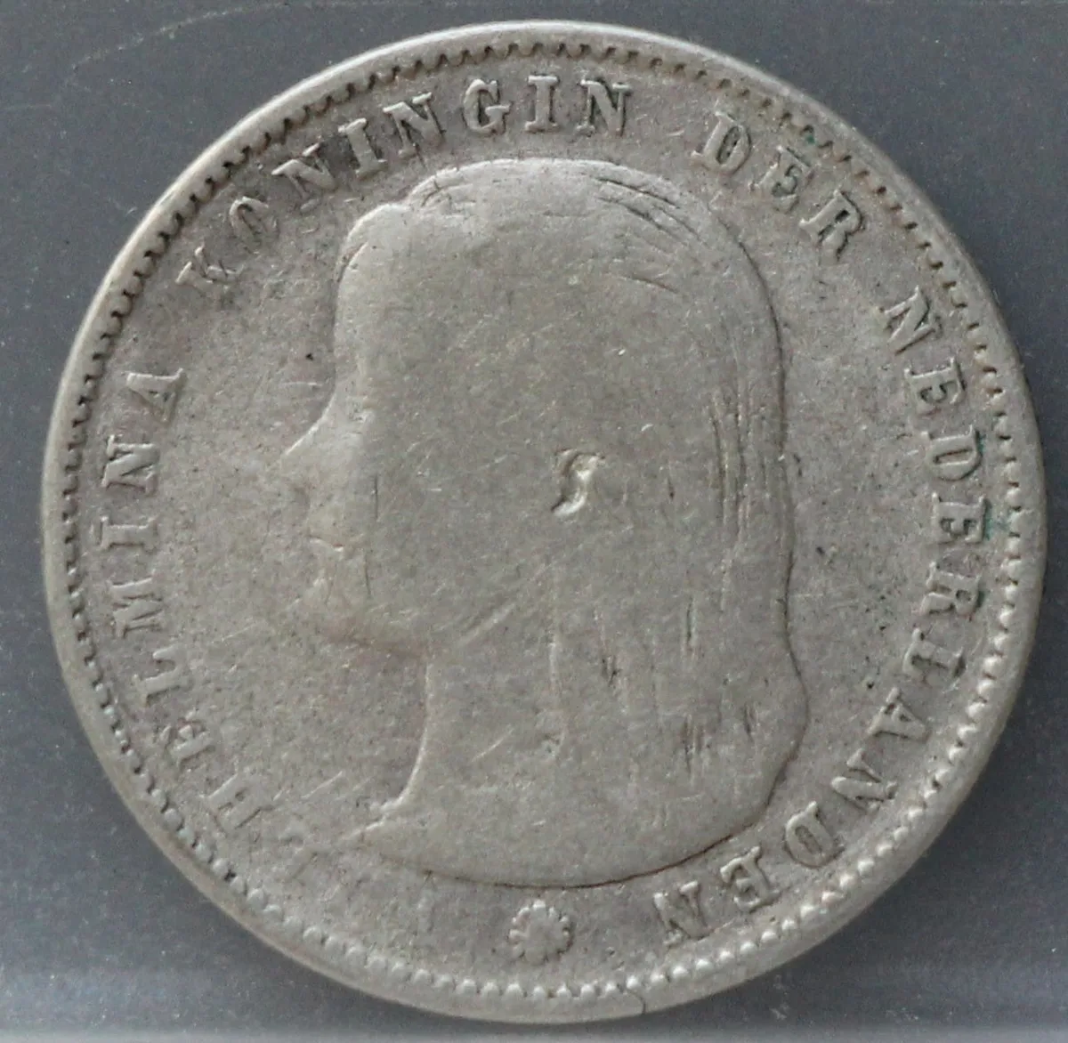 25 Cent 1896 — Zilveren Kwartje Wilhelmina voorzijde, Zilver 640/1000