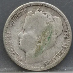 25 Cent 1901 – Brede Hals (KM# 120.1) voorzijde, Nederland