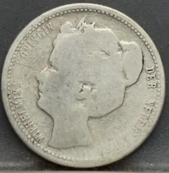 25 Cent 1901 — Kwartje Smalle Hals voorzijde, Nederland, zilver