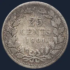 25 Cent 1901 Smalle Hals