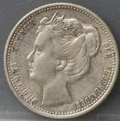 25 Cent 1901 — Zilver, Smalle Hals voorzijde, zilver 640/1000
