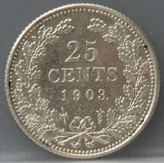 25 Cent 1903 — Zilver achterzijde, Zilver 640/1000