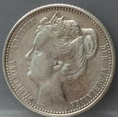 25 Cent 1905 — Zilveren Kwartje Wilhelmina voorzijde, zilver 640/1000