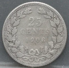 25 Cent 1906 — Zilver achterzijde