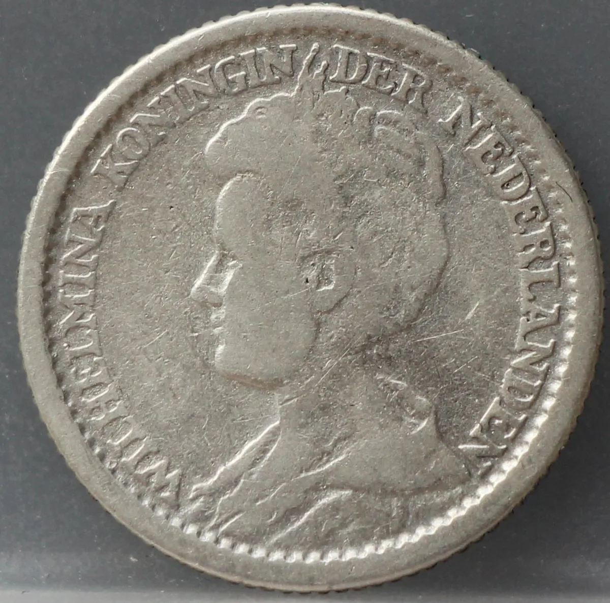 25 Cent 1912 — Zilveren Kwartje Wilhelmina voorzijde, zilver 640/1000