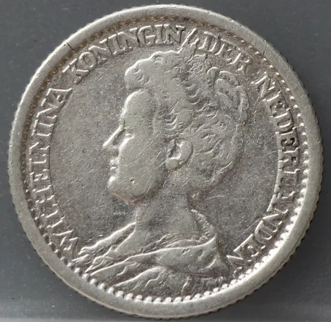 25 Cent 1915 — Zilveren Kwartje Wilhelmina