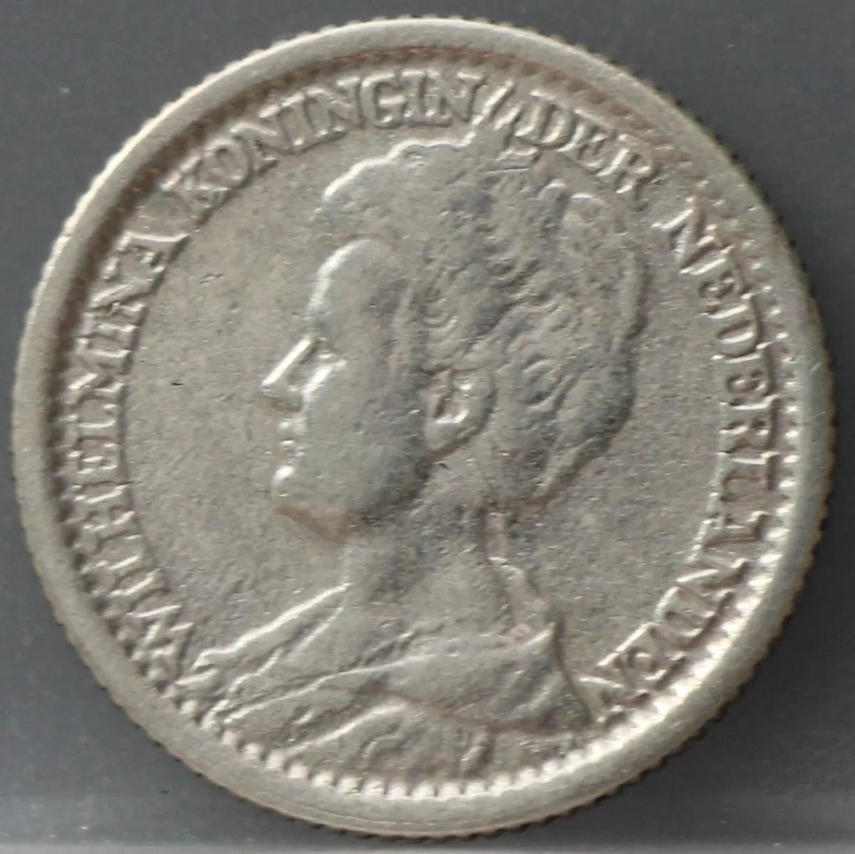 25 Cent 1916 — Zilveren Kwartje Wilhelmina voorzijde, Zilver 640/1000