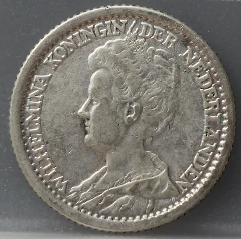 25 Cent 1917 — Zilveren Kwartje Wilhelmina