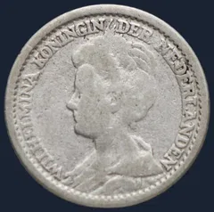 25 Cent 1919 Wilhelmina Zilver