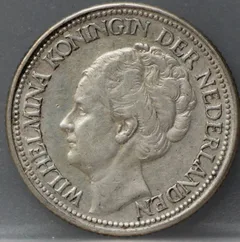 25 Cent 1926 — Zilveren Kwartje Wilhelmina voorzijde, Zilver 640/1000