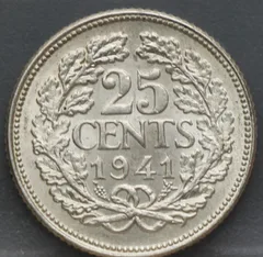 25 Cent 1941 — Kwartje achterzijde