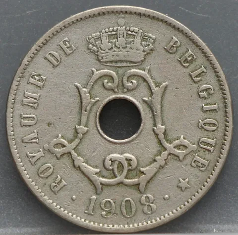 25 Centimes 1908 België (FRA)