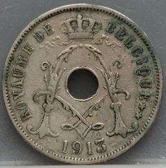 25 Centimes 1913 België (FRA) voorzijde