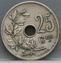25 Centimes 1913 België (FRA) achterzijde