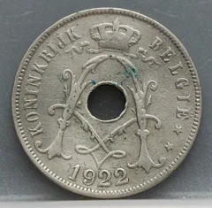25 Centimes 1922 België (NL) voorzijde