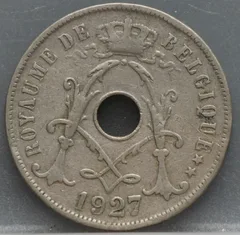 25 Centimes 1927 België (Frans) voorzijde
