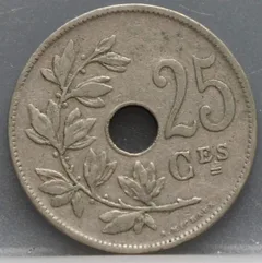 25 Centimes 1927 België (Frans) achterzijde