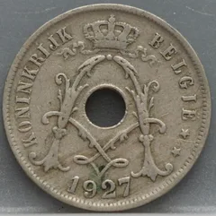 25 Centimes 1927 België (NLD) voorzijde