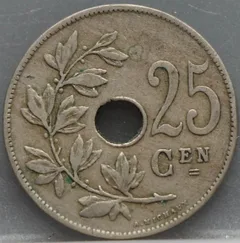 25 Centimes 1927 België (NLD) achterzijde