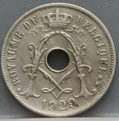 25 Centimes 1929 België (Frans) voorzijde