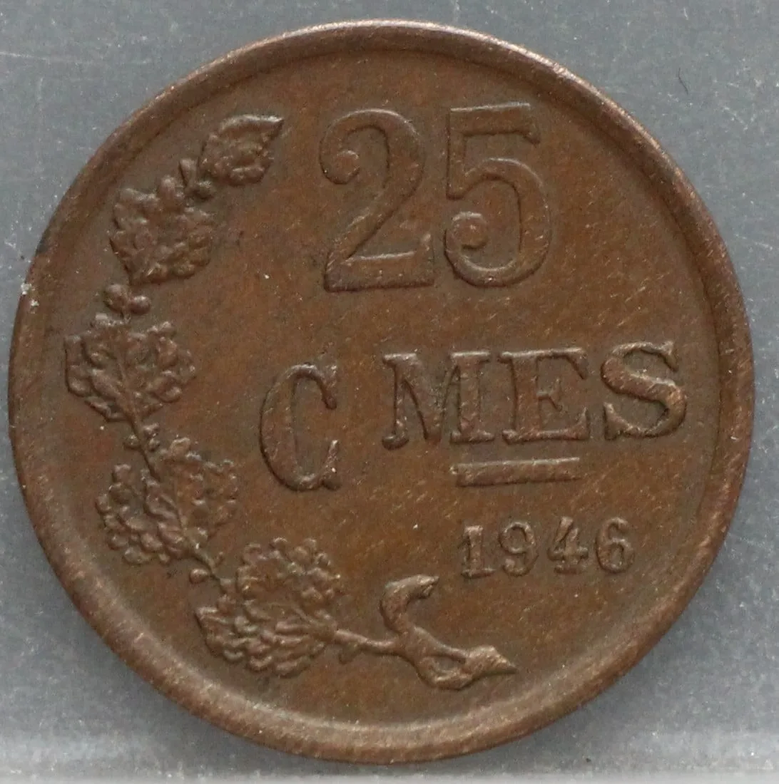 25 Centimes 1946 Luxemburg — Brons voorzijde