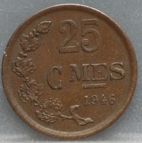 25 Centimes 1946 Luxemburg — Brons