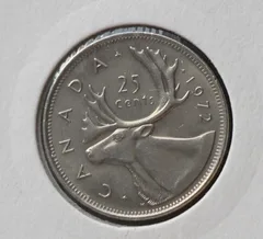 25 Cents 1972 Canada — Nikkel voorzijde