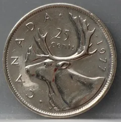 25 Cents 1977 Canada — Nikkel voorzijde