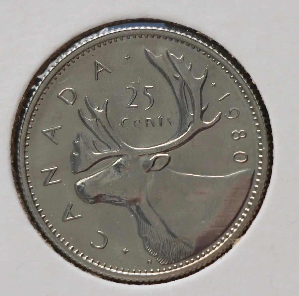 25 Cents 1980 Canada — Nikkel voorzijde