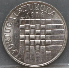 25 Escudos 1986 Portugal — Toetreding EEG voorzijde, Cupro-nikkel
