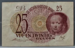 25 Gulden 1945 – Meisje in Blauw (NVMH 83-1a) voorzijde