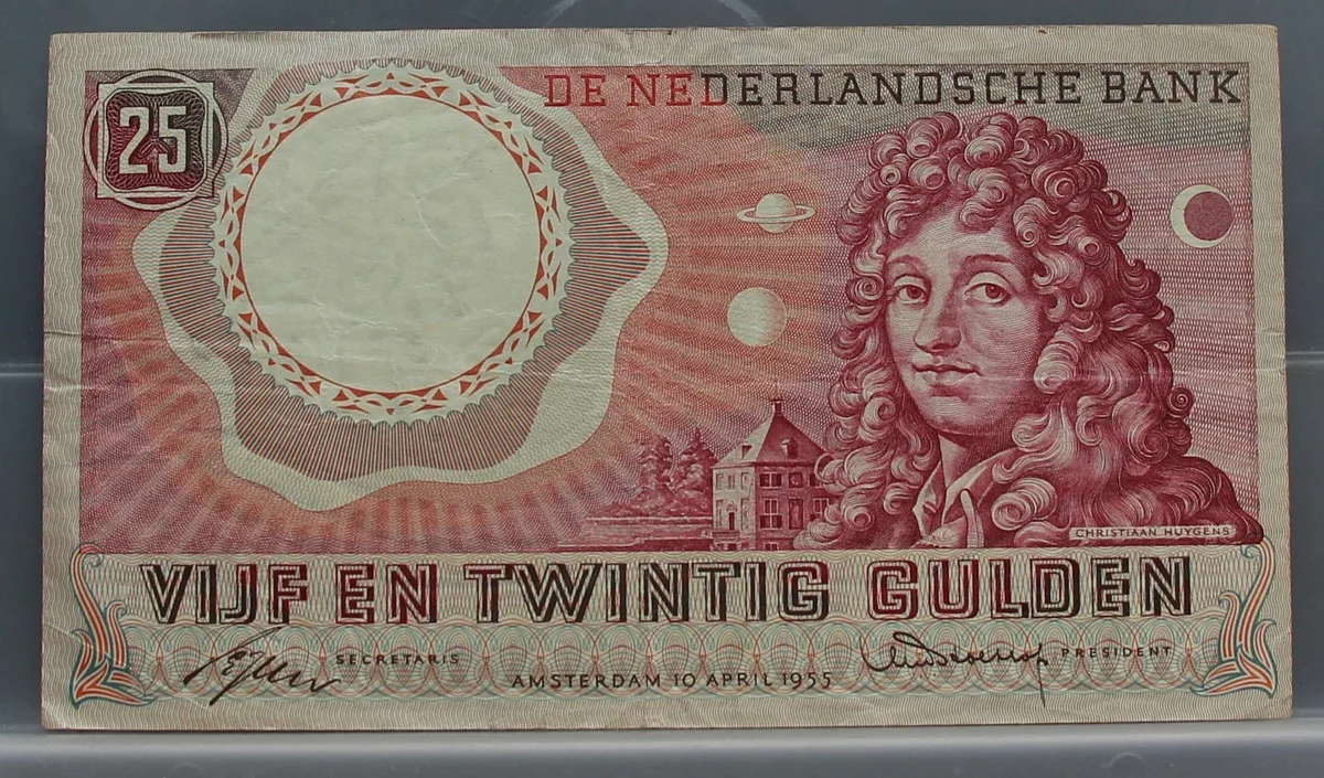 25 Gulden 1955 — Bankbiljet Huygens NVMH 83-1A voorzijde