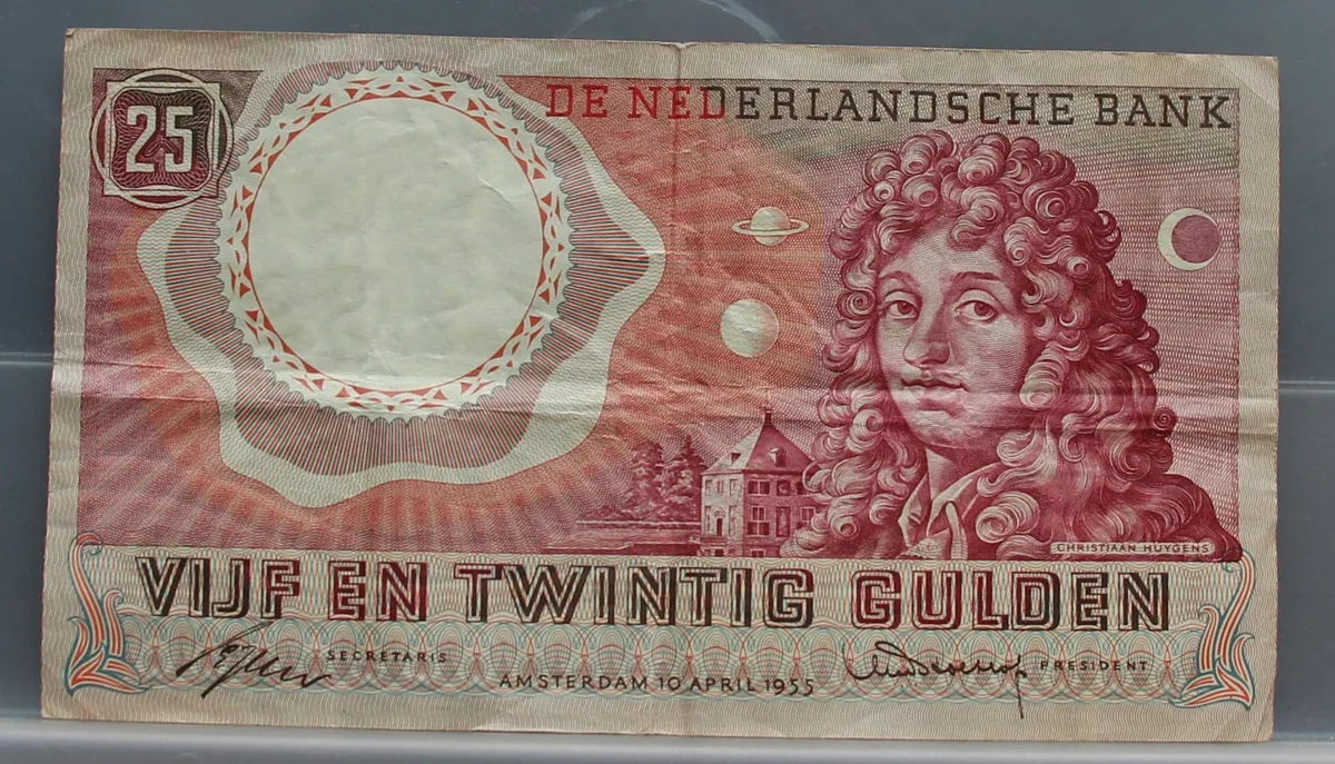 25 Gulden 1955 — Bankbiljet Huygens NVMH 83-1A voorzijde