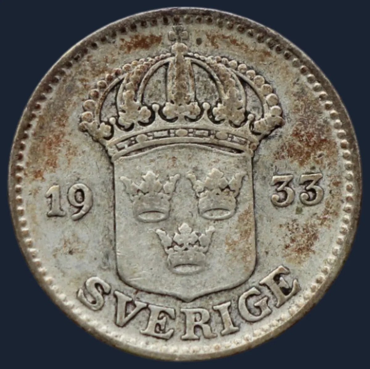 25 Öre 1933 Zweden Zilver